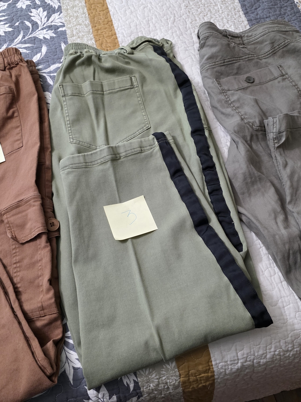 Women's Classic Chino Pants in Light Gray, Olive, Khaki, and Brown - Picture 2 of 3